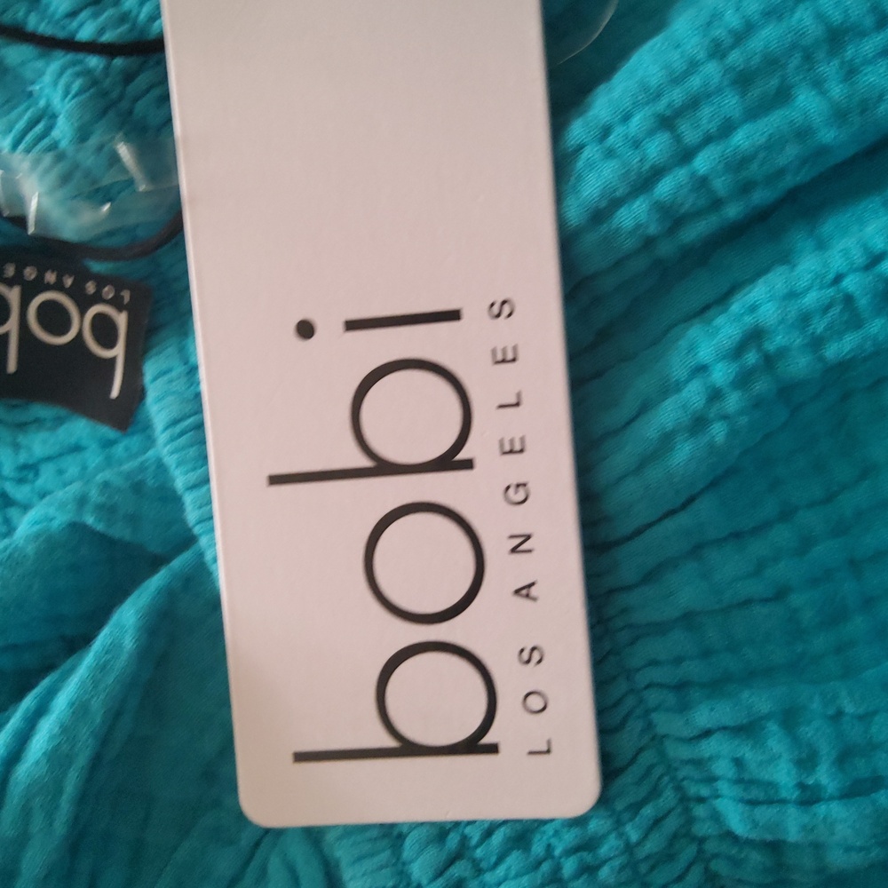 Bobi Strapless Cotton Gauze Tube Top Size M or S  Surf Blue Mermaid Color NWT - Picture 10 of 13